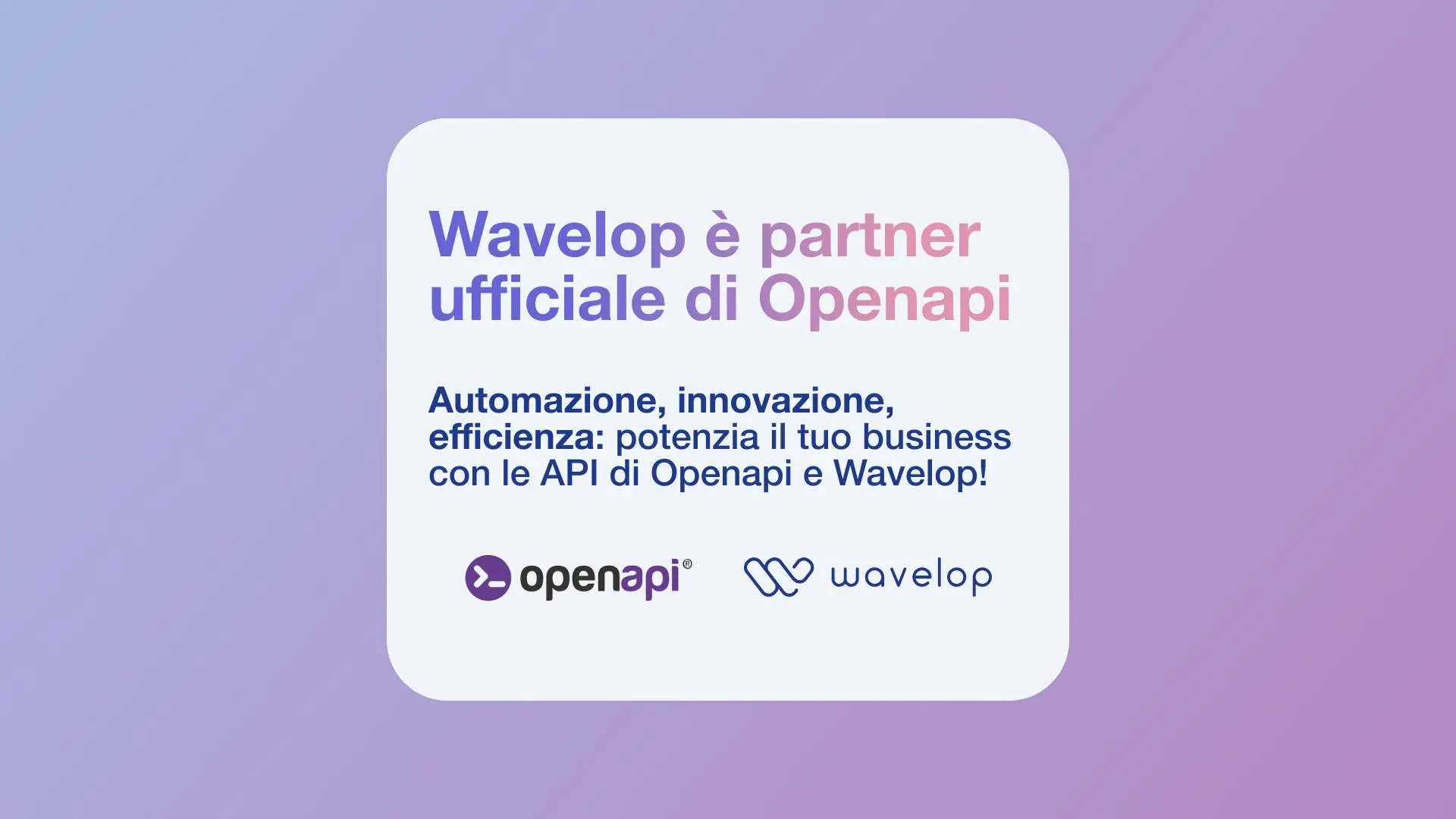 Wavelop partner ufficiale di OpenAPI